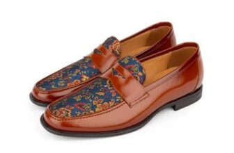Henry Tan & Blue Flower Mens Leather Loafer