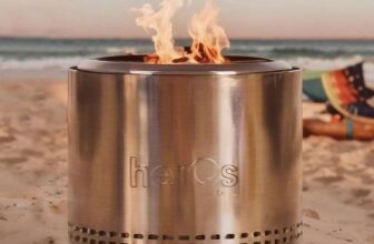 HerQs Blaze 50cm Wood Burning Stainless Steel Fire Pit Bundle