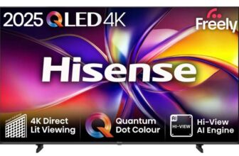 Hisense 55QLED 4K HDR Freely Smart VIDAA OS TV-55E78QTUK – 2 Year Warranty – With Coupon