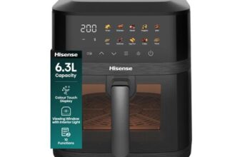 Hisense 6.3L Air Fryer – 1800W Energy-Saving Colour Touch Display Cooker