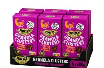 Holies Granola Clusters Spiced Almond Protein 400g – Case of 6