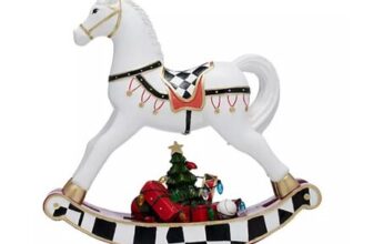 Home Stories 40cm Pre Lit LED Vintage Rocking Horse