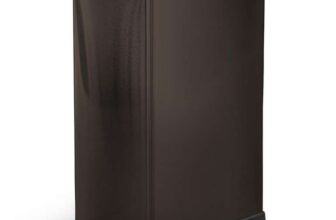 Home Zone Living 12 Gallon Slim Kitchen Trash Can with Slow Close Lid, Stainless Steel, Black