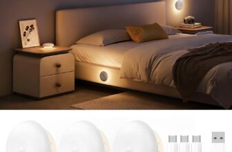 Homelist Motion Sensor Lights Indoor, Soft Indirect Diffused 1500mAh Rechargeable Bedside Lamp with 3 Colour & Dimming, Night Lights for Stairs, Bedroom, Hallway, Bathroom, Seniors, Kids, 3 Pack