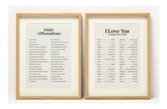Homescapes Affirmations, Framed With Glass, Wall Art, 30 x 40 cm, Set Of 2