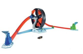 Hot Wheels Spinwheel Challenge Play Set with Track, Launchers, 2 Cars and Spinwheel – Free C&C