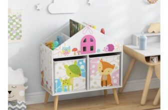 House Shaped Bookshelf Wooden Dollhouse Book Shelves Toy