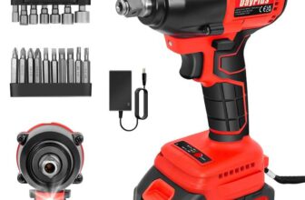 Huini 450N.M Heavy Duty Cordless Impact Wrench Kit, 1/2 Electric Ratchet Nut Gun with Battery, Charger