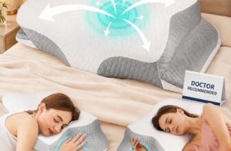 Hydomi Orthopaedic Cervical Pillow for Neck and Shoulder Pain Relief, Memory Foam Neck Support Pillow for Side, Back &Stomach Sleepers, Ergonomic Contour Bed Pillow with Armrest Design, Washable Cover