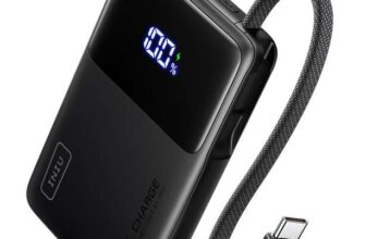 INIU 10000mAh 45W Fast Charging Power Bank, Integrated Cable & Digital Display – Discount at Checkout. Sold by SimpleLife LLC / FBA