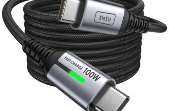 INIU USB C Cable, 2m 100W Fast Charging USB C to USB C cable – Discount at Checkout – Sold by EAFU / FBA
