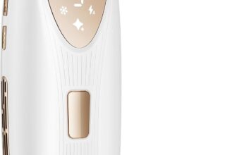 IPL Laser Hair Removal Device for Women and Men with Ice Cooling for At Home Use on Upper Lip Underarm Bikini Line and All Body, 9 Level, 999,900 Flash, Auto/Manual Mode, LED Display, White
