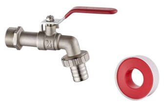 Ibergrif M22202 Garden Tap with Connector, G3/4 Inch Inlet and G1/2 Inch Outlet Outdoor Taps, Antifreeze -10 , High Temp Resistance 120
