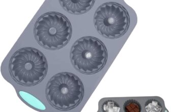 Ice Cube Tray, Ice Molds Silicone 6-Cavity Holiday Reusable Craft Supplies Wreath Ice Mold Freezer Tray for Freezer Chocolate Cake Dessert Food Baking Drinks Party Office Home Gift (D)