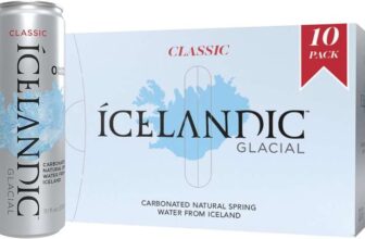 Icelandic Glacial Sparkling Water, Unflavored, 330 ml Cans, 10 Count