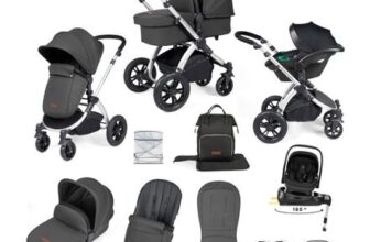 Ickle Bubba Stomp Luxe 12pc Travel System Nimbus I-Size Car Seat & ISOFIX Base