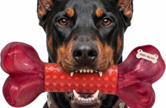 Indestructible Dog Toys for Aggressive Chewers, 100% Nylon Strong Chew Toys for Large Dogs, Durable Tough Dog Toys for Medium & Large Breed, Long Lasting Beef Flavour Dog Toy for Boredom