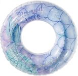 Inflatable Swimming Ring for Kids, Blue Mermaid Pool Float, Thicken Inflatable Pool Floats, Summer Outdoor Beach Pool Swim Rings for kids 2-4 Years