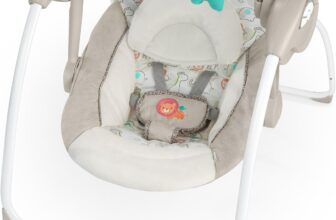 Ingenuity Soothe n Delight 6-Speed Compact Portable Baby Swing with Music and Toy Bar, Folds for Easy Travel – Cozy Kingdom
