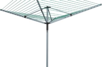 Innotic 50M Clothes Dryer Rotary Washing Line, 4 Arm Large Folding Heavy Duty Clothes Dryer Airer for Outdoor & Garden, 20KG Max Capacity, with Metal Ground Spike