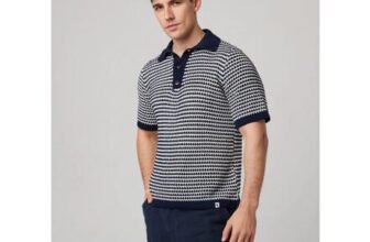Island Crochet Button Polo Shirt-S,M and XL Only