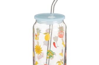 Isle Life Glass Cup with Straw