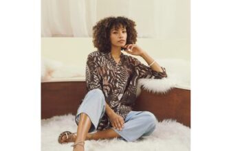 Izabel London Brown Animal Print Semi Sheer Longline Shirt