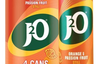 J2O Orange & Passion Fruit 250ml Can (Pack of 4)