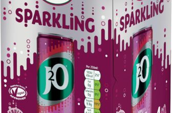 J2O Sparkling Apple & Raspberry 250ml Can (Pack of 4)