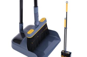 JEHONN Dustpan and Brush Set Long Handled,