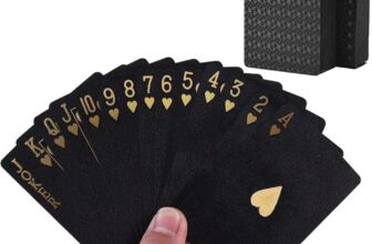 JNGTKL Black Gold Deck Of Cards, Waterproof Playing Cards, 87x55mm, For Family & Friends, Ages 12