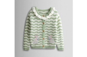 JOJO MAMAN BB Bunny Applique Wavy Knit Cardigan 3-6 Months