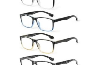 JOLISU 4-Pack Reading Glasses for Men, Blue Light Blocking, 1.50