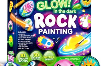 JOYIN Rock Painting Kit- Glow in The Dark Rock Kit, Arts and Crafts for Kids Ages 6-12, Art Supplies Toy, Kids Craft Paint Kits, Arts & Crafts for Boys Girls Birthday Party Gift Toy