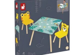Janod Jungle Tropik Wooden Table & 2 Chairs Set, for Age 3 To 6 Years