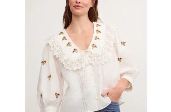 Jess Embroidered Broderie Shirt White