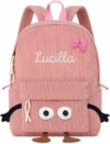 Jeweidea Personalised Childrens Backpacks with Name Embroidery Toddler School Bags for Girls Boys Kids Backpack for Kindergarten Primary School Travel NurseryStyle 2-Pink