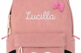 Jeweidea Personalised Childrens Backpacks with Name Embroidery Toddler School Bags for Girls Boys Kids Backpack for Kindergarten Primary School Travel NurseryStyle 2-Pink