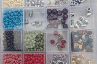 Jewelry Making Kit with Glass Seed Beads, Pearl Beads, Findings, Chandelier Components, Spacers, Rhinestone Beads, Cord, 24 Compartment Storage Case