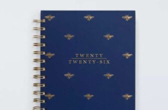 John Lewis A5 Week to View 2026 Wiro Diary, Bees – Black – Multi Pattern Options – £2.95 C&C