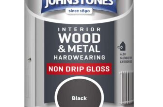 Johnstones – Interior Wood & Metal Hardwearing – Black – High Sheen – Non Drip – Gloss Finish