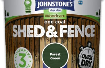 Johnstones Woodcare One Coat Shed and Fence Treatment – Forest Green 5L