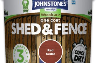 Johnstones Woodcare One Coat Shed and Fence Treatment – Red Cedar 5L