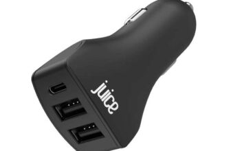 Juice 3 Port Car Charger 37W Fast Charge USB-C Port 2 x USB-A Ports