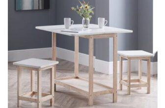 Julian Bowen Bergen 2 Seater Foldable Bar Set White and Natural