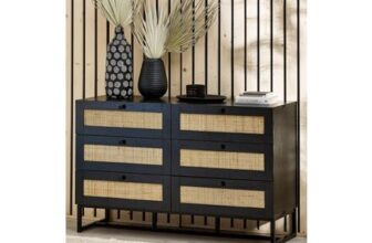 Julian Bowen Padstow 6 Drawer Chest in Black