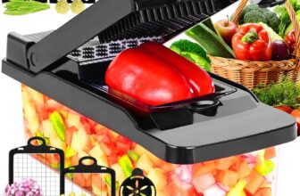 Julienner Mandolin Vegetable Chopper Multi-Slicer Onion Chopper Food Chopper Dicer for Slicing Fruit Vegetables – Black