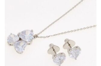 KATE SPADE Two Piece Silver Tone Cubic Zirconia Hearts Jewellery Set