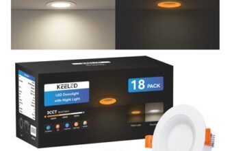 KEELED White Recessed Downlight, Night Light, 3CCT 6W, 18-Pack