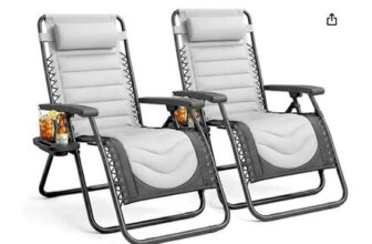 KEPLIN Set of 2 Zero Gravity Chairs – Luxurious Garden Recliners